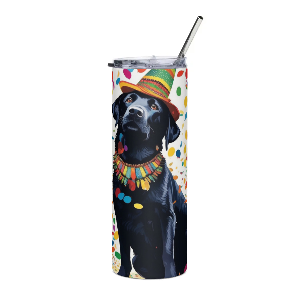 PugMug Custom Black Labrador Retriever Stainless Steel Tumbler