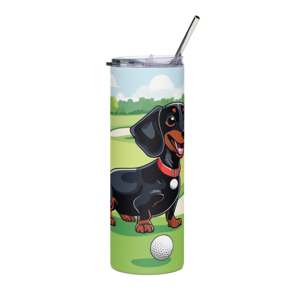 PugMug Custom Black Dachshund Stainless Steel Tumbler