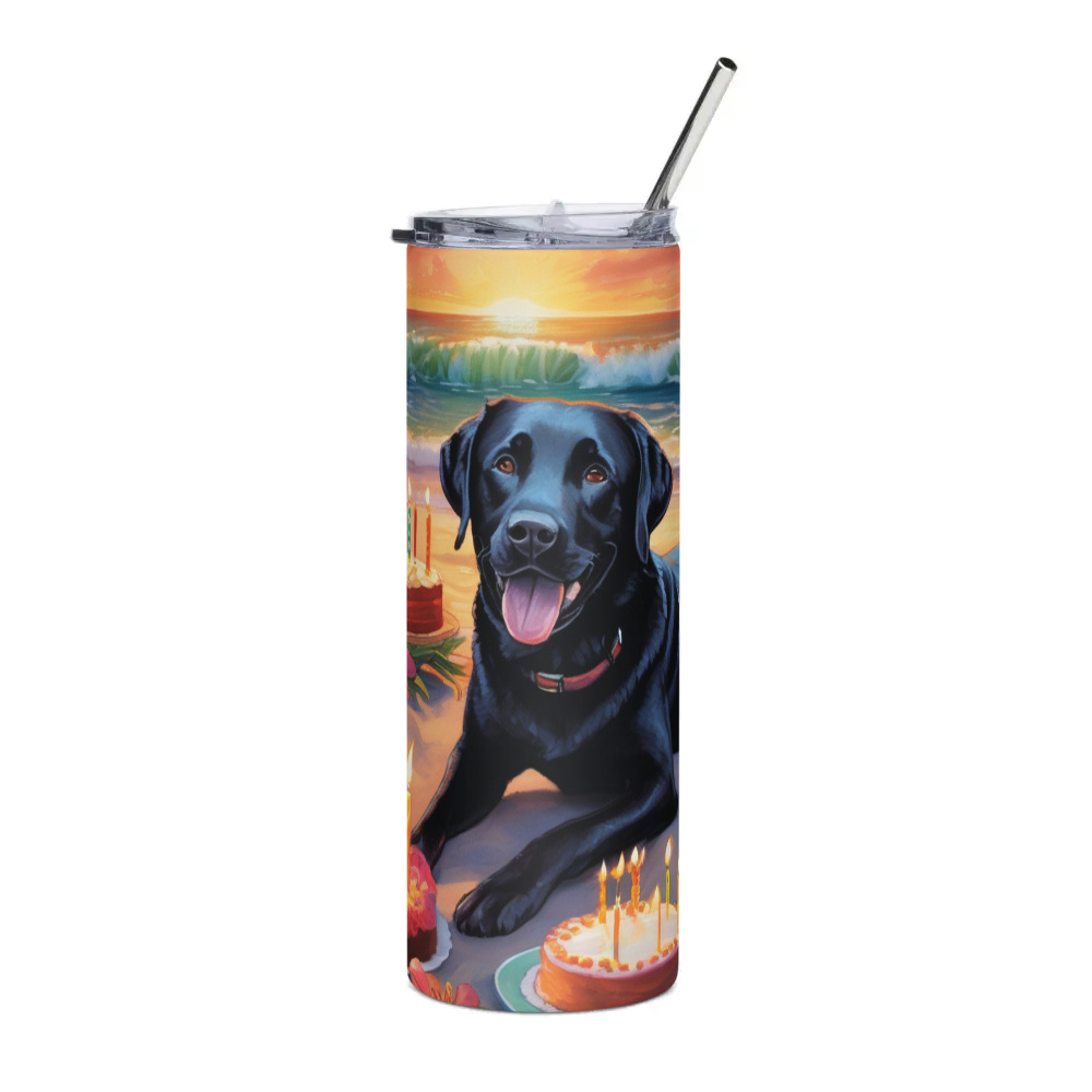 PugMug Custom Black Labrador Retriever Stainless Steel Tumbler