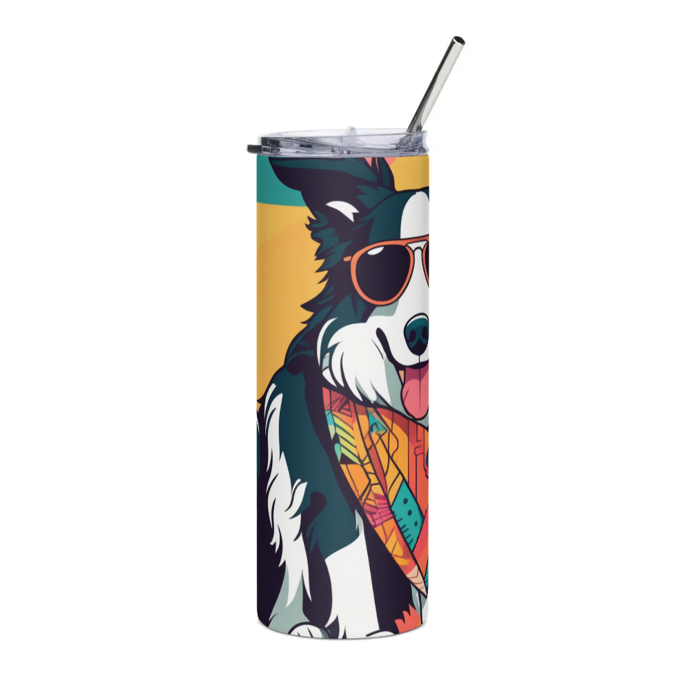 PugMug Custom Border Collie Stainless Steel Tumbler