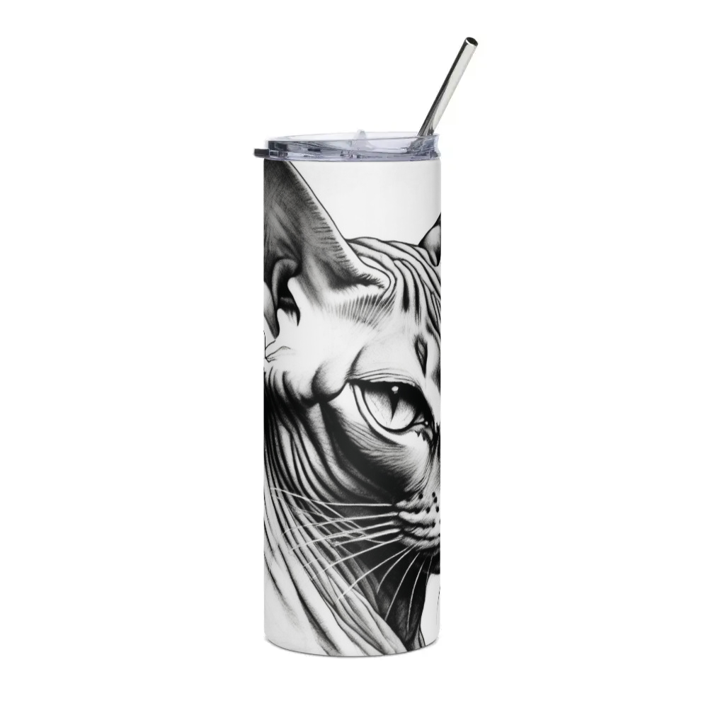 PugMug Custom Tabby Sphynx Cat Stainless Steel Tumbler