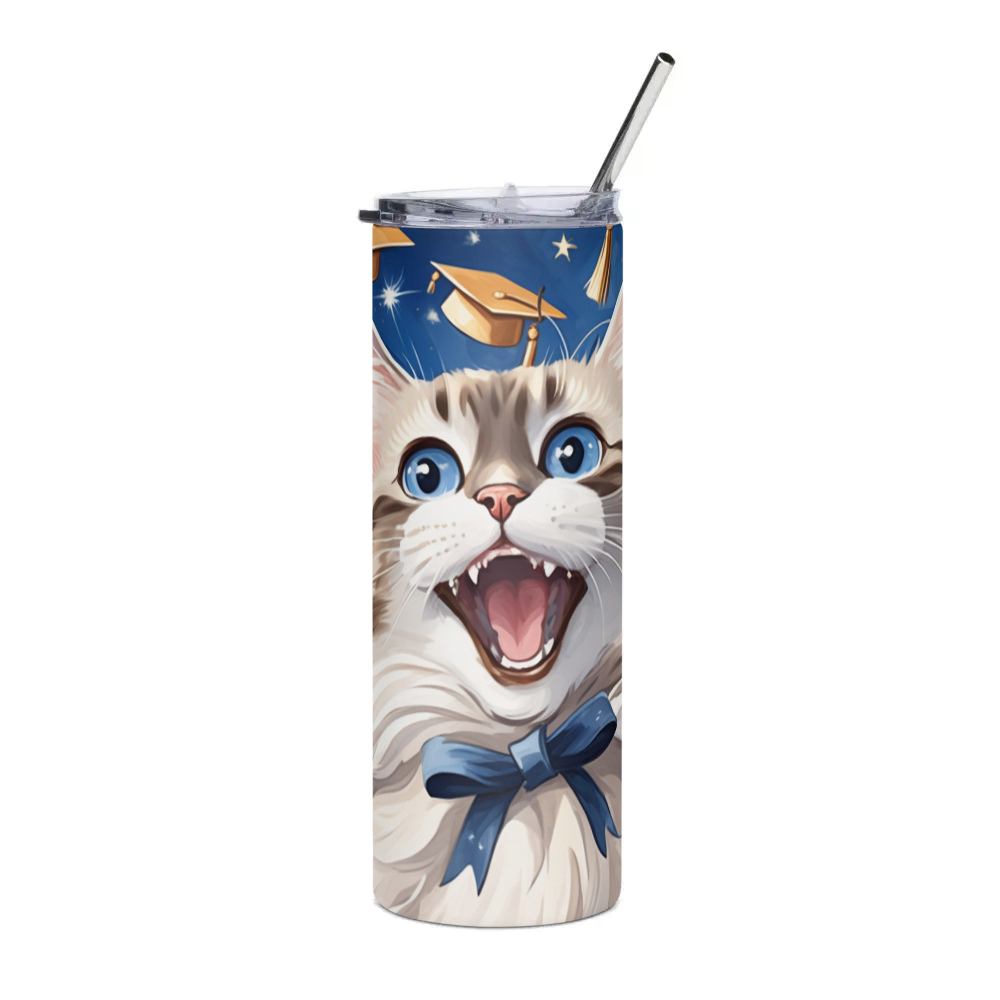 PugMug Custom Tabby Ragdoll Cat Stainless Steel Tumbler