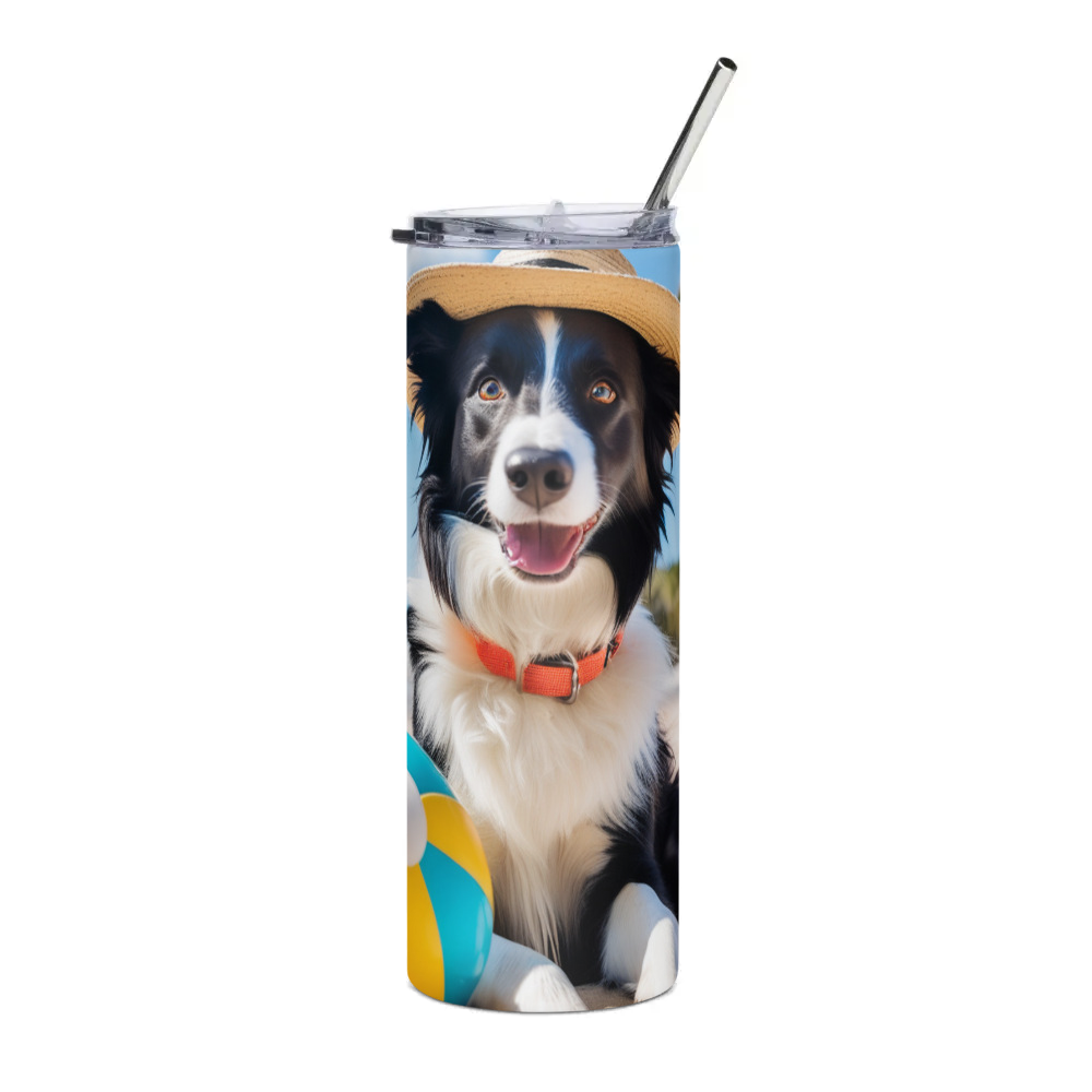PugMug Custom Border Collie Stainless Steel Tumbler
