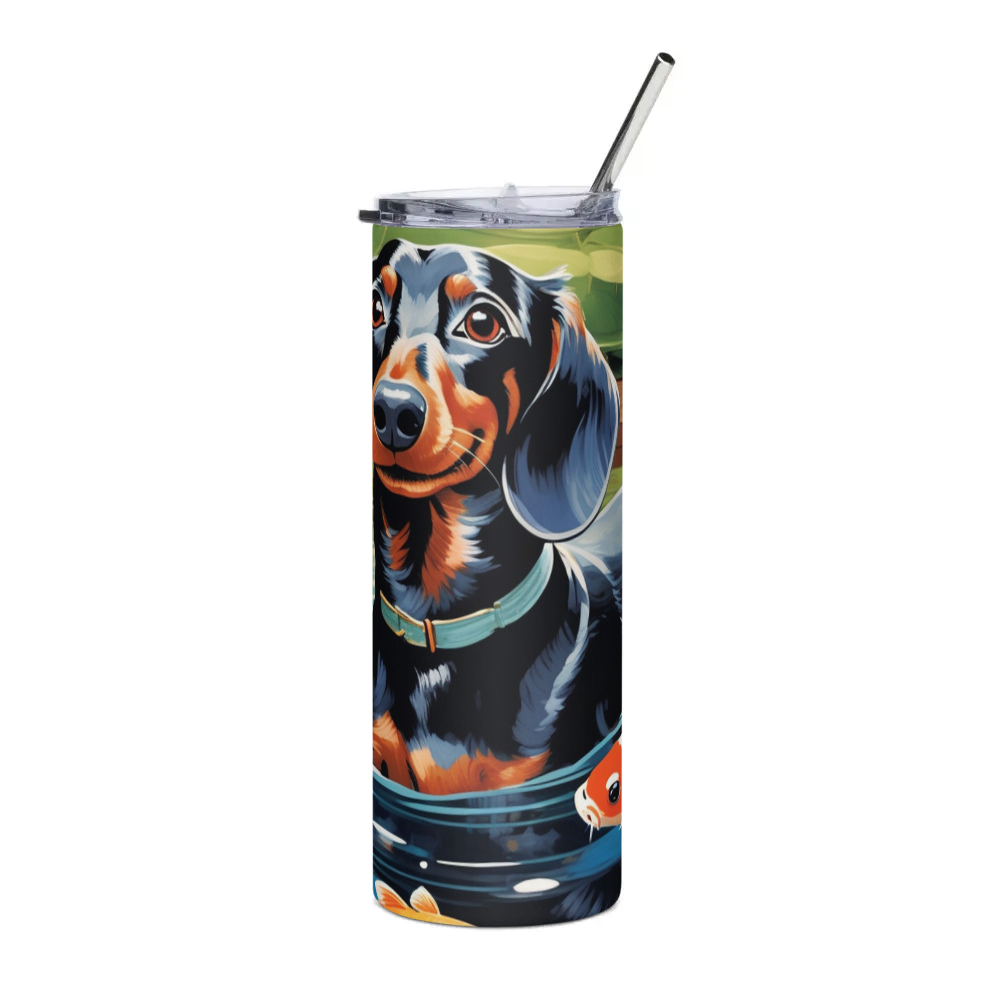 PugMug Custom Black Dachshund Stainless Steel Tumbler