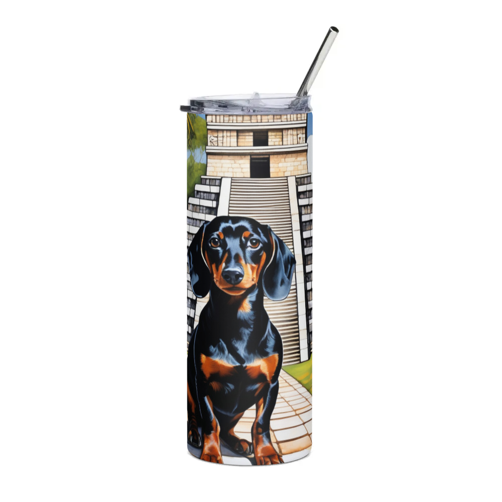 PugMug Custom Black Dachshund Stainless Steel Tumbler