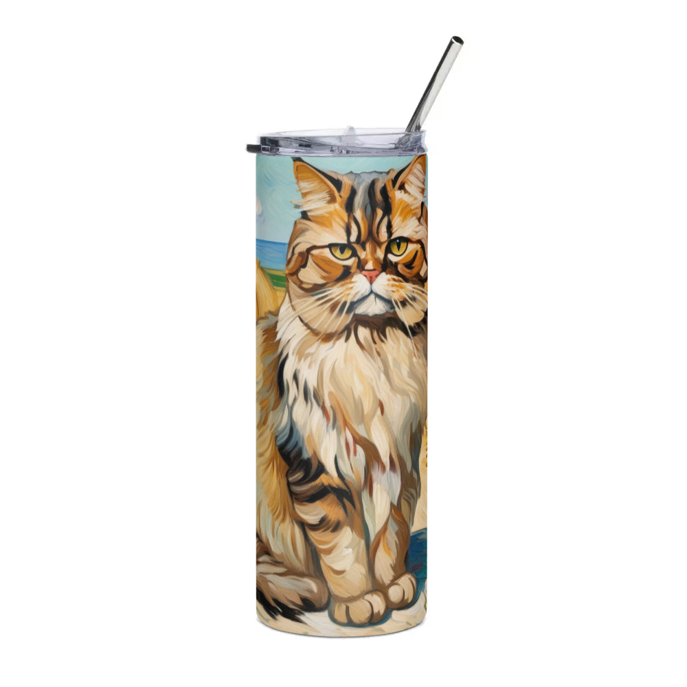 PugMug Custom Tabby Persian Cat Stainless Steel Tumbler