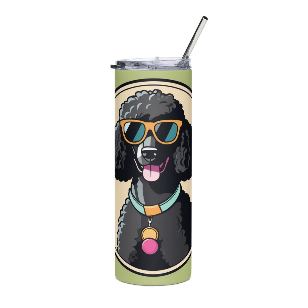 PugMug Custom Black Poodle Stainless Steel Tumbler