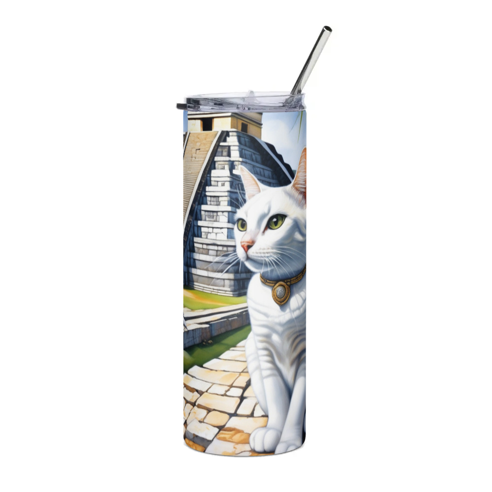 PugMug Custom White Companion Cat Stainless Steel Tumbler