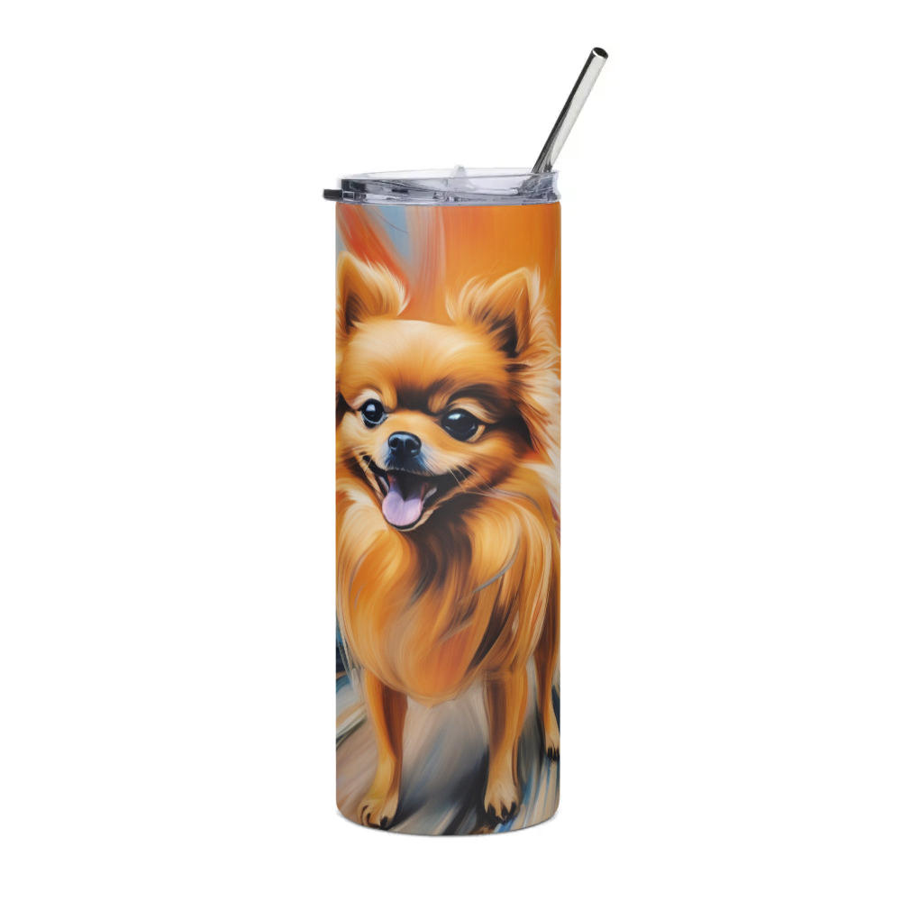 PugMug Custom Tan Pomeranian Stainless Steel Tumbler