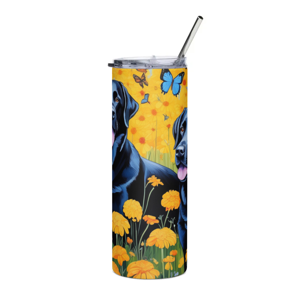 PugMug Custom Black Labrador Retriever Stainless Steel Tumbler