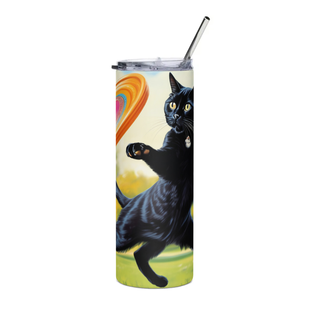 PugMug Custom Black Exotic Cat Stainless Steel Tumbler