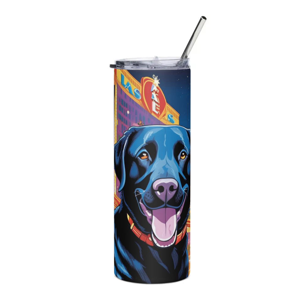 PugMug Custom Black Labrador Retriever Stainless Steel Tumbler