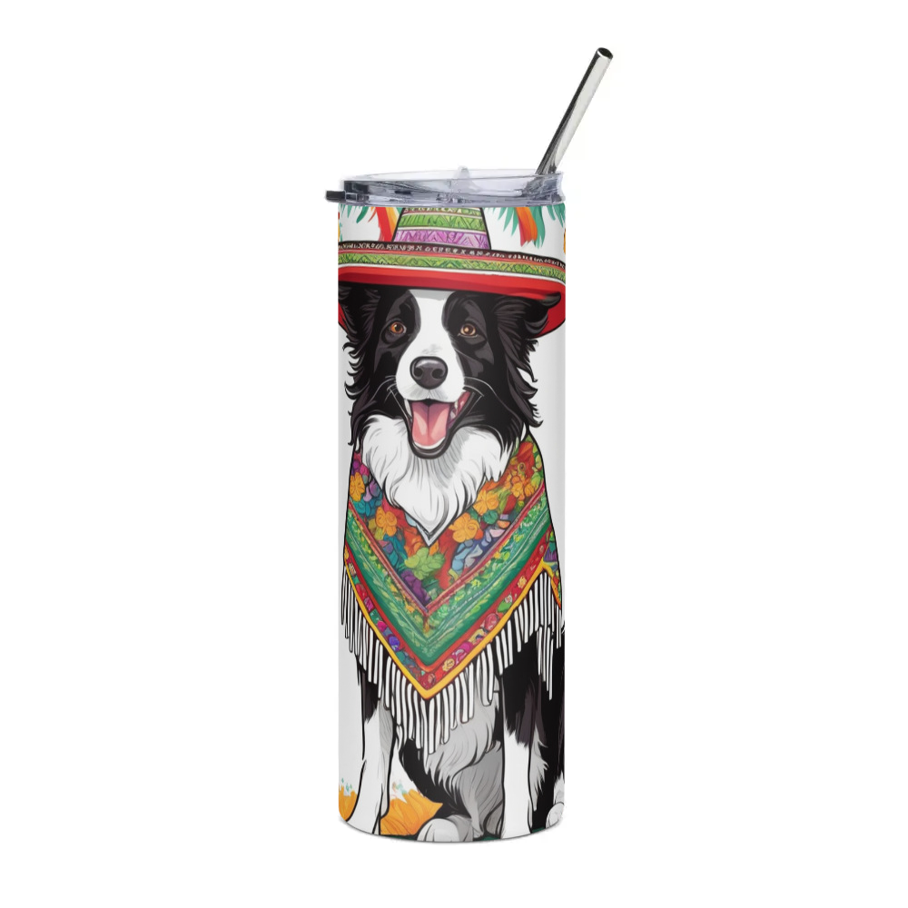 PugMug Custom Border Collie Stainless Steel Tumbler