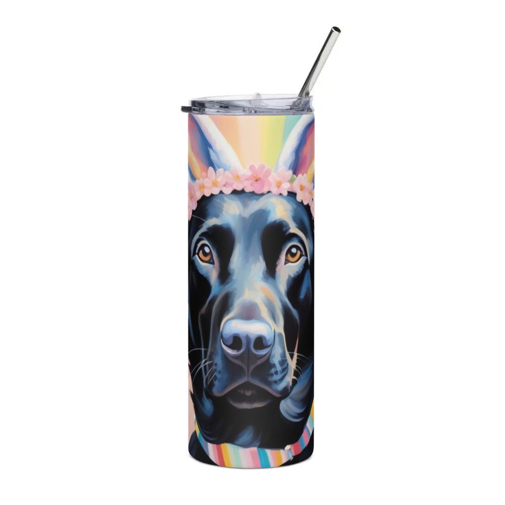 PugMug Custom Black Labrador Retriever Stainless Steel Tumbler