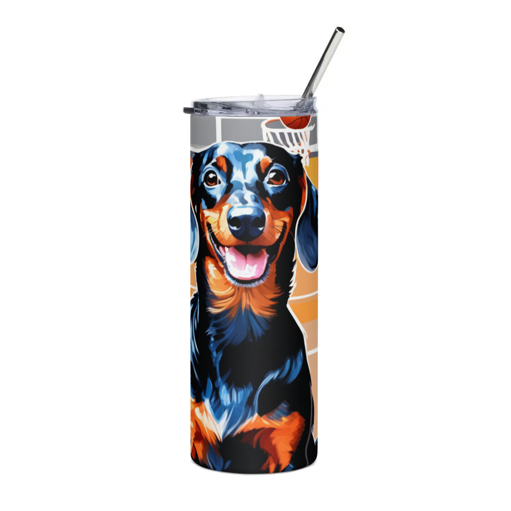 PugMug Custom Black Dachshund Stainless Steel Tumbler