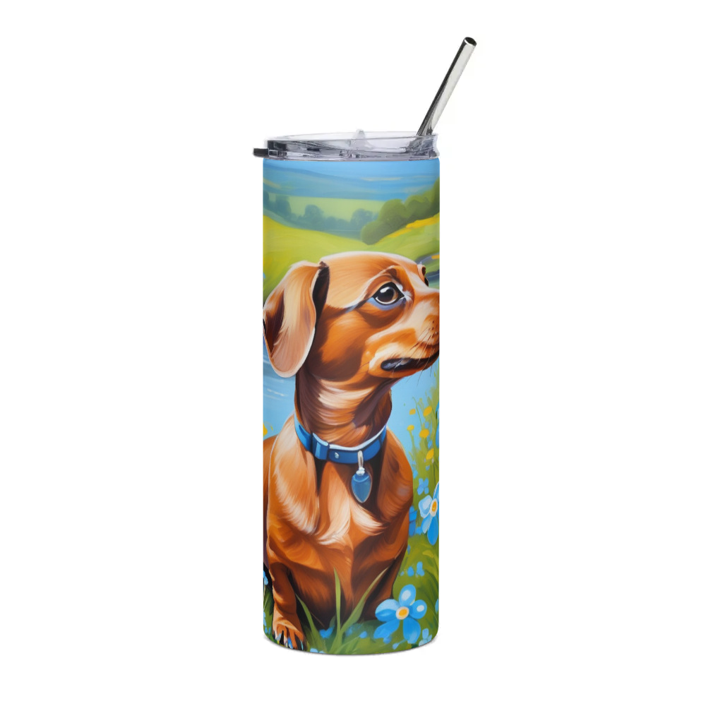 PugMug Custom Tan Dachshund Stainless Steel Tumbler