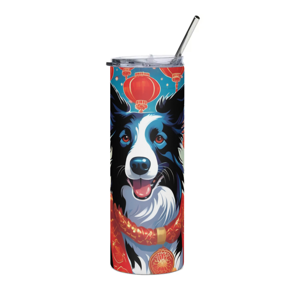 PugMug Custom Border Collie Stainless Steel Tumbler