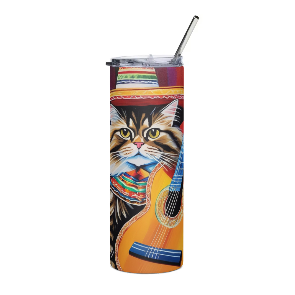 PugMug Custom Tabby Persian Cat Stainless Steel Tumbler