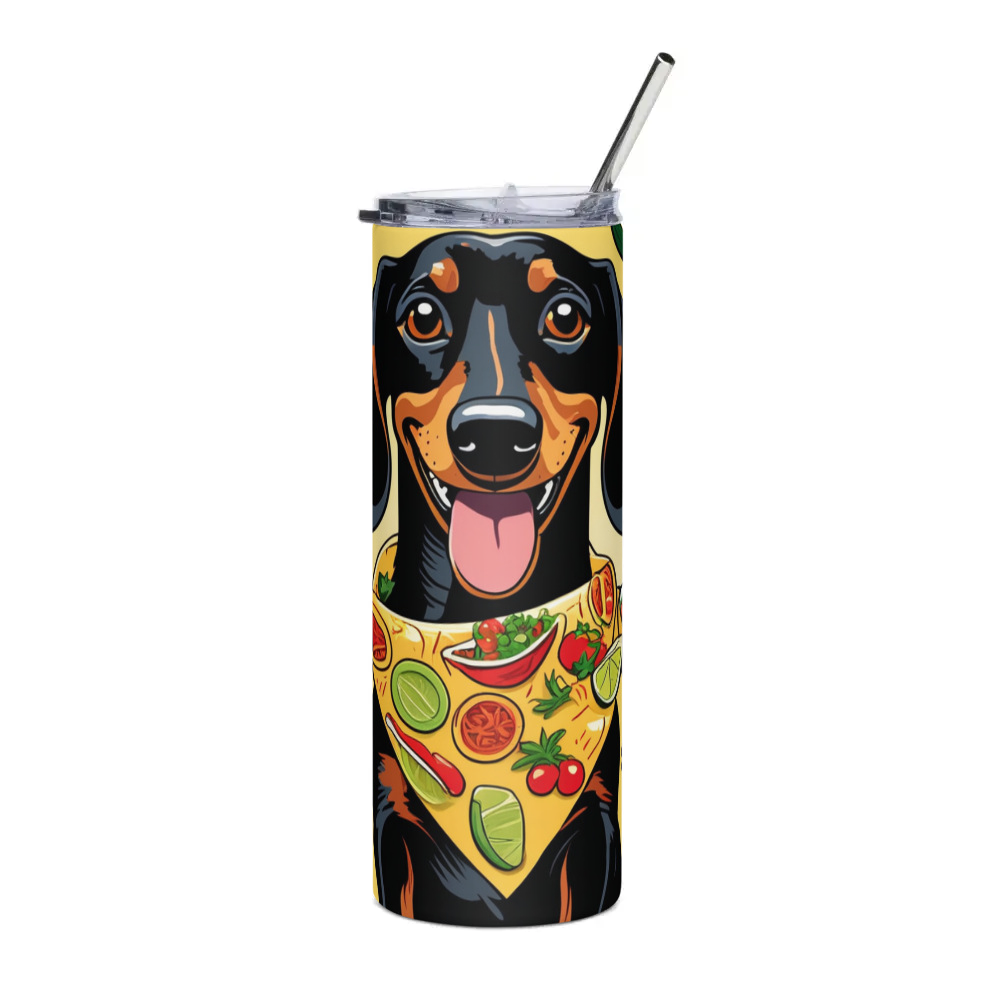 PugMug Custom Black Dachshund Stainless Steel Tumbler