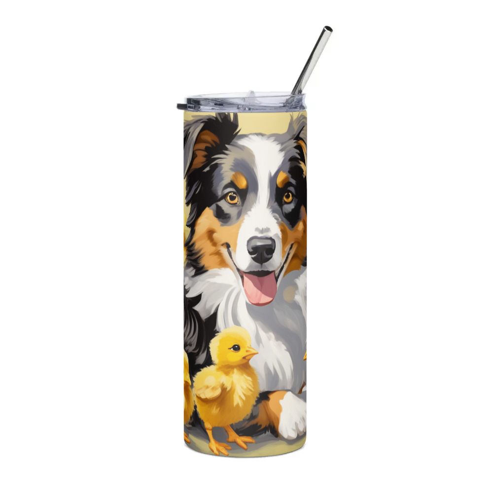 PugMug Custom Australian Shepherd Dog Stainless Steel Tumbler