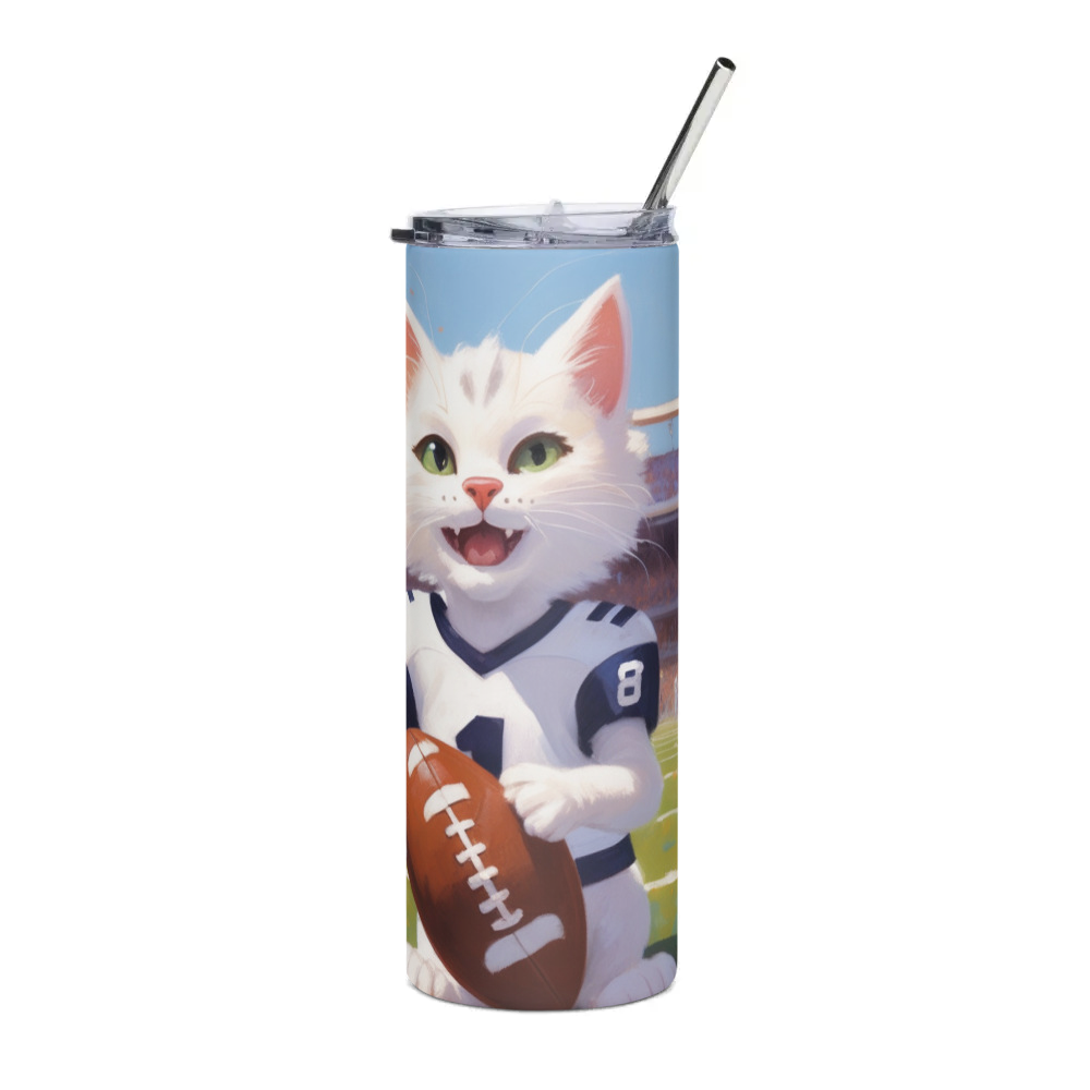 PugMug Custom White Companion Cat Stainless Steel Tumbler