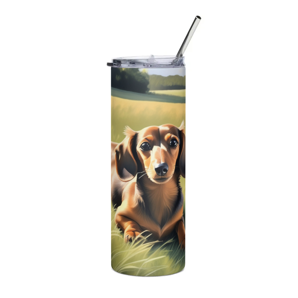 PugMug Custom Tan Dachshund Stainless Steel Tumbler