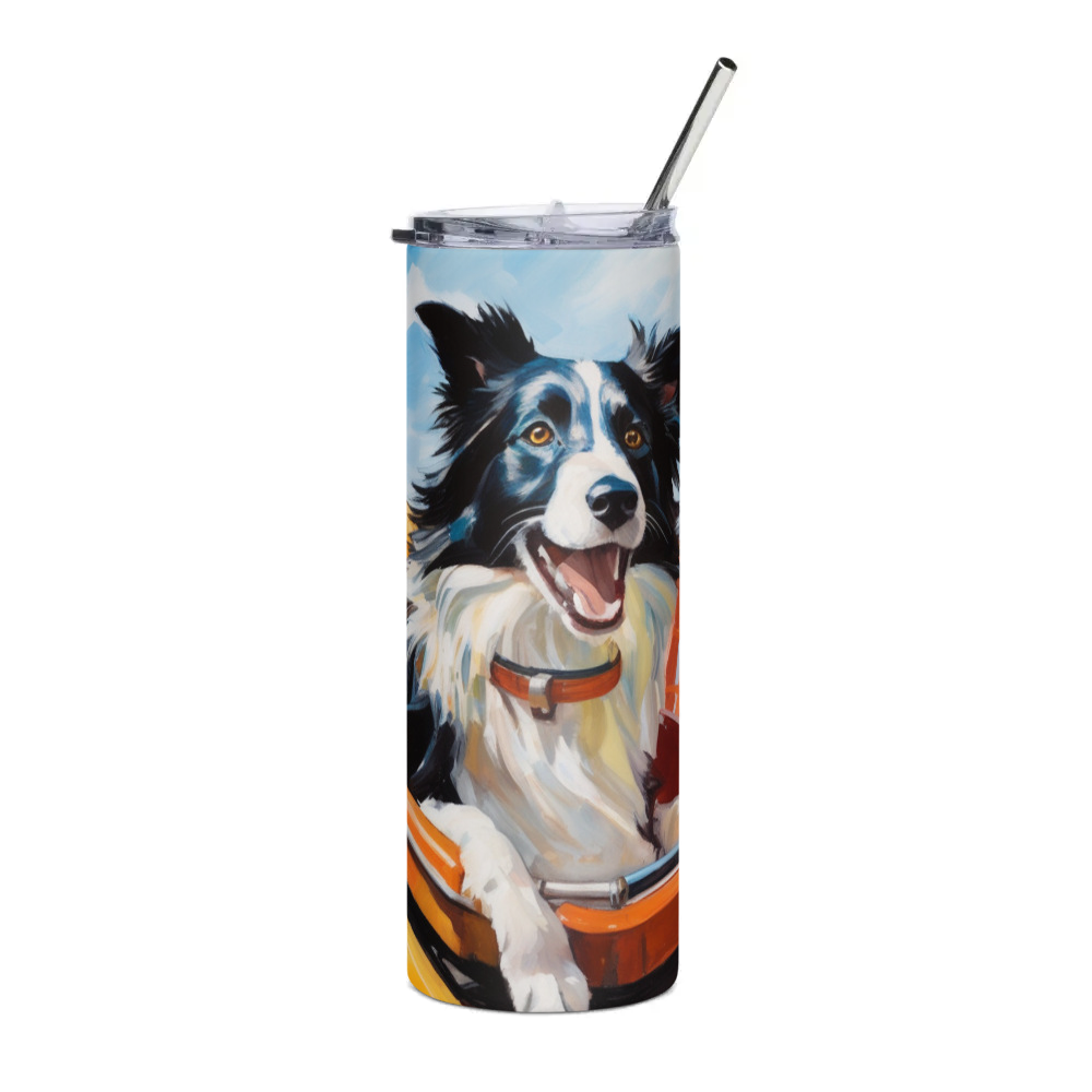 PugMug Custom Border Collie Stainless Steel Tumbler