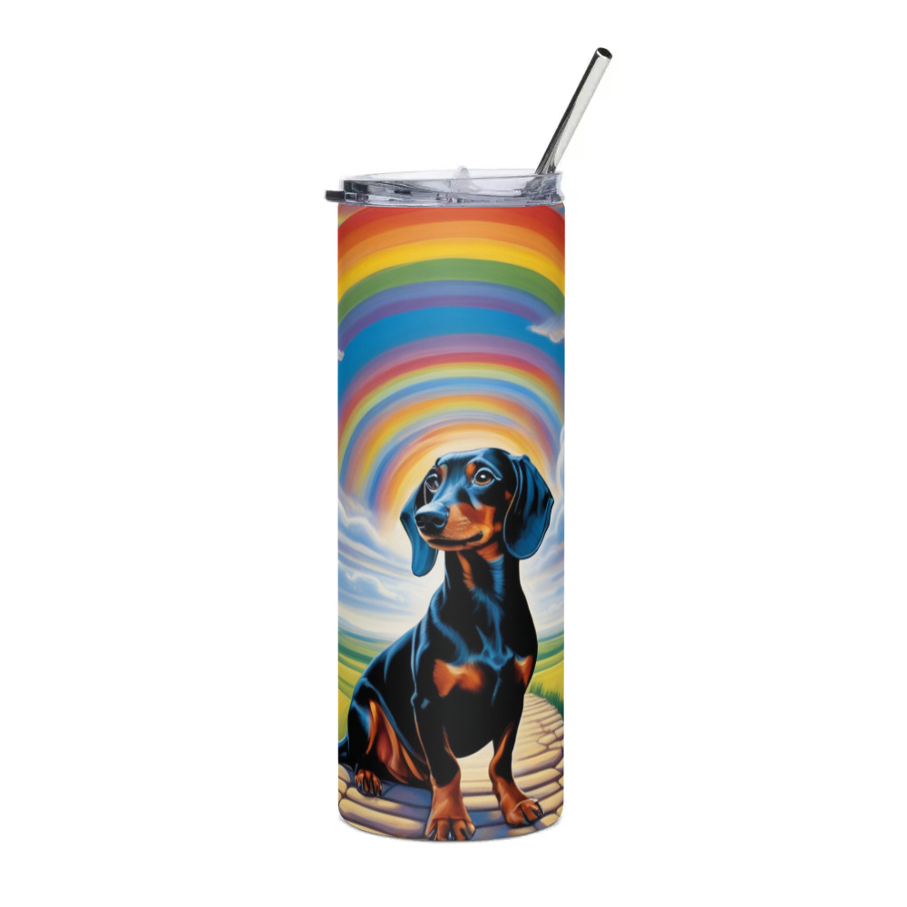 PugMug Custom Black Dachshund Stainless Steel Tumbler