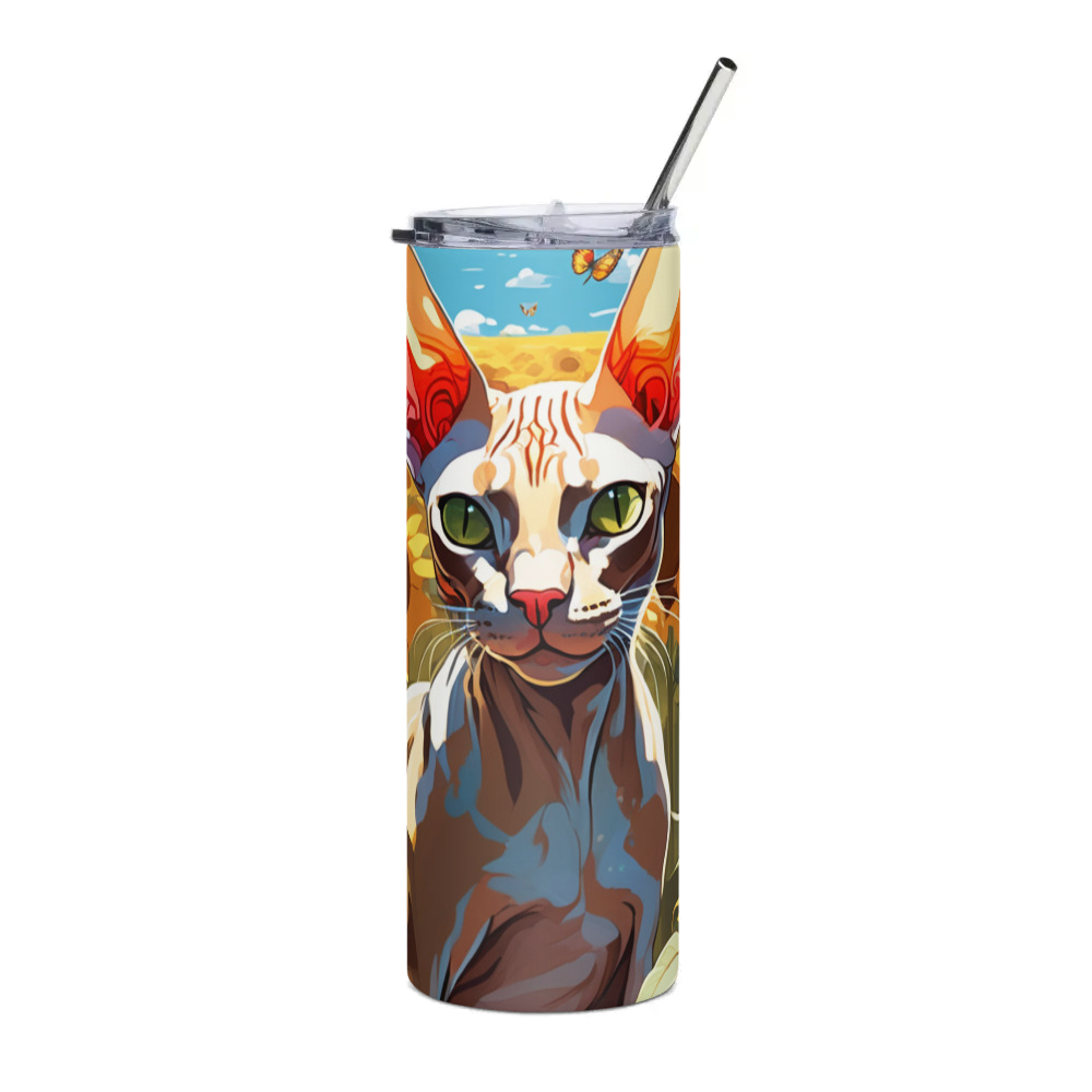 PugMug Custom Tabby Sphynx Cat Stainless Steel Tumbler