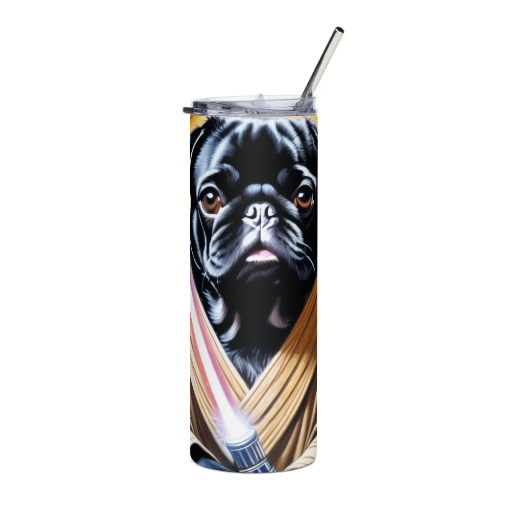 PugMug Custom Black Pug Stainless Steel Tumbler