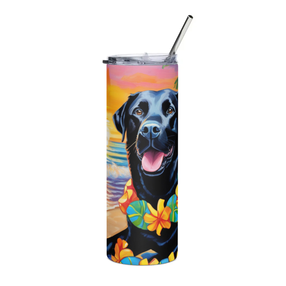 PugMug Custom Black Labrador Retriever Stainless Steel Tumbler