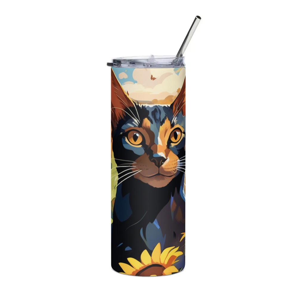 PugMug Custom Black Abyssinian Cat Stainless Steel Tumbler