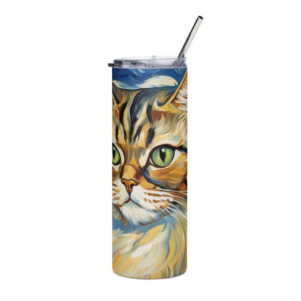 PugMug Custom Tabby Persian Cat Stainless Steel Tumbler