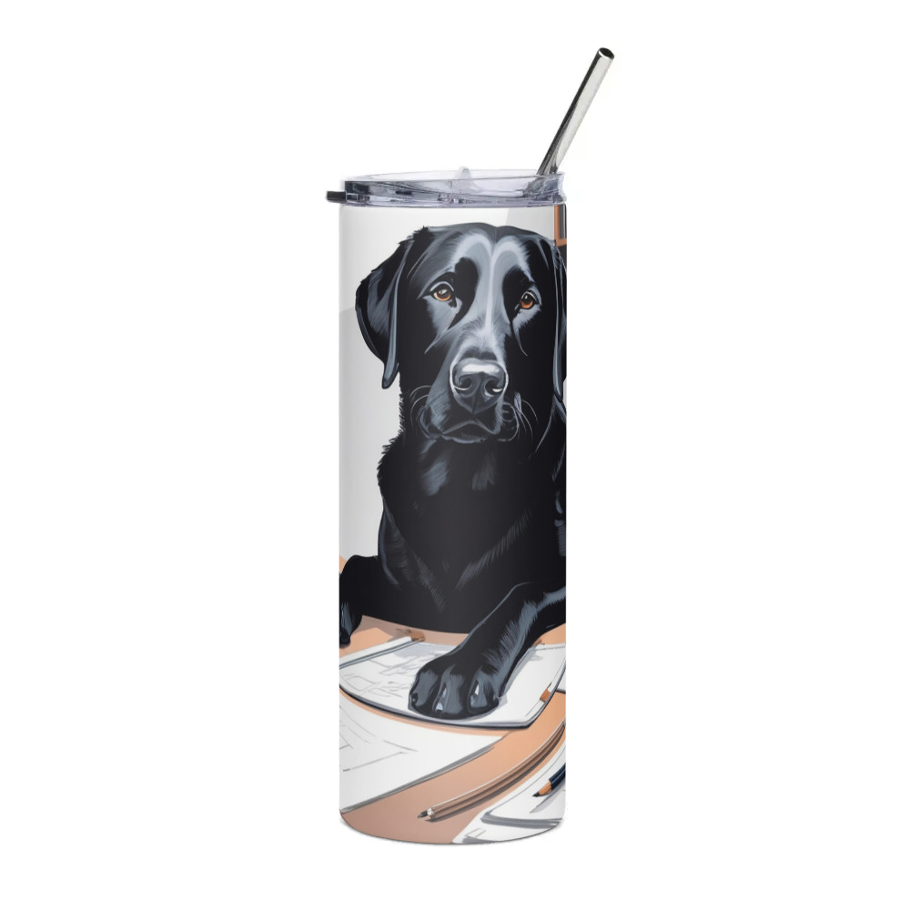 PugMug Custom Black Labrador Retriever Stainless Steel Tumbler