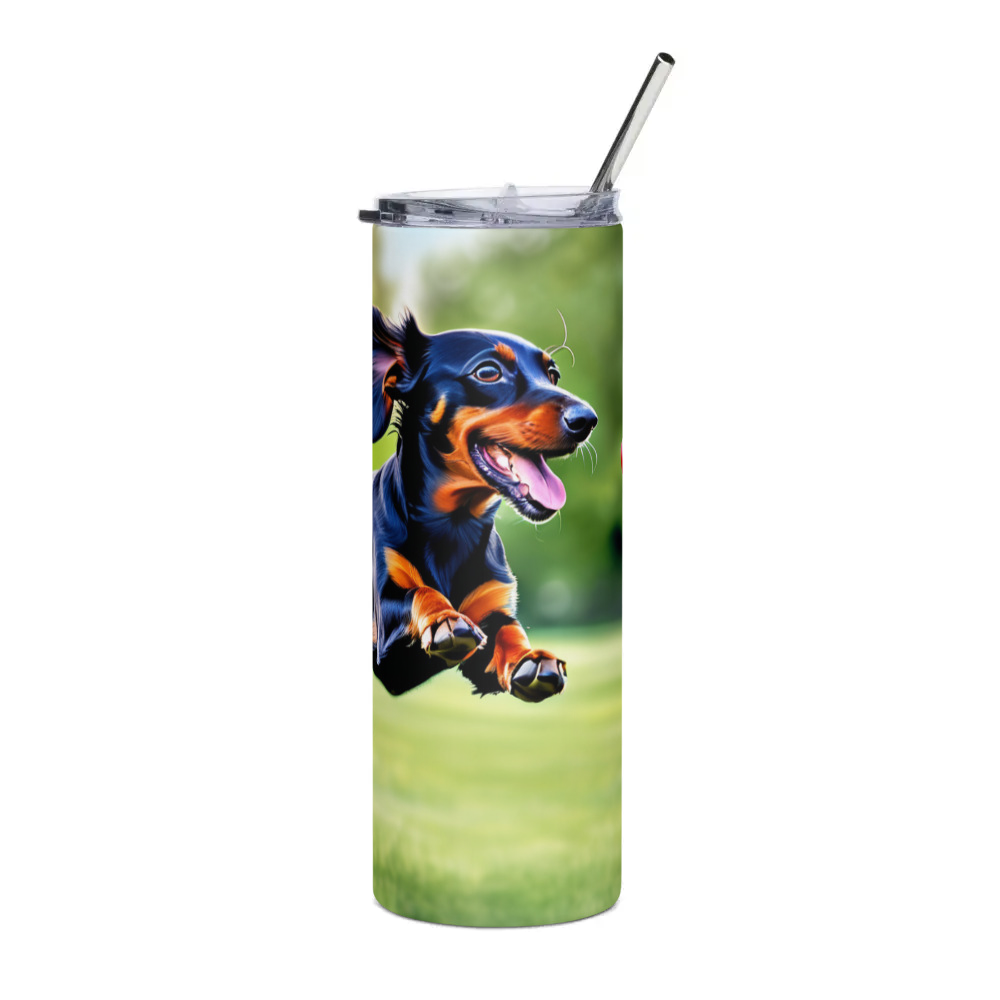 PugMug Custom Black Dachshund Stainless Steel Tumbler