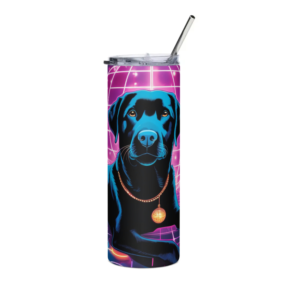 PugMug Custom Black Labrador Retriever Stainless Steel Tumbler