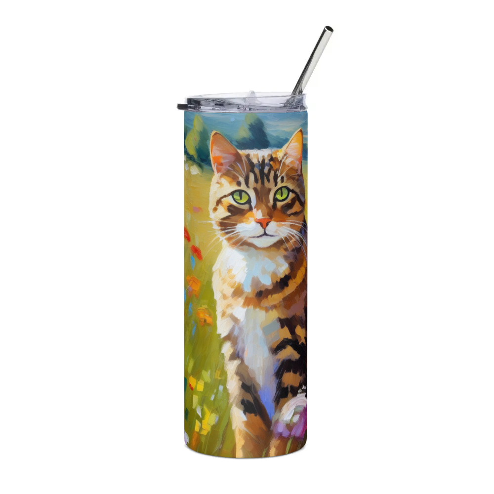 PugMug Custom Tabby Companion Cat Stainless Steel Tumbler