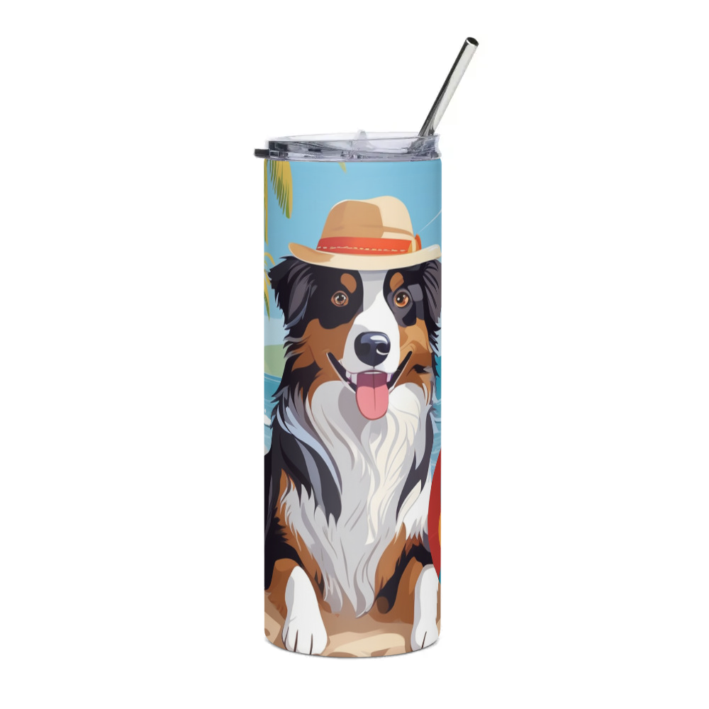 PugMug Custom Australian Shepherd Dog Stainless Steel Tumbler