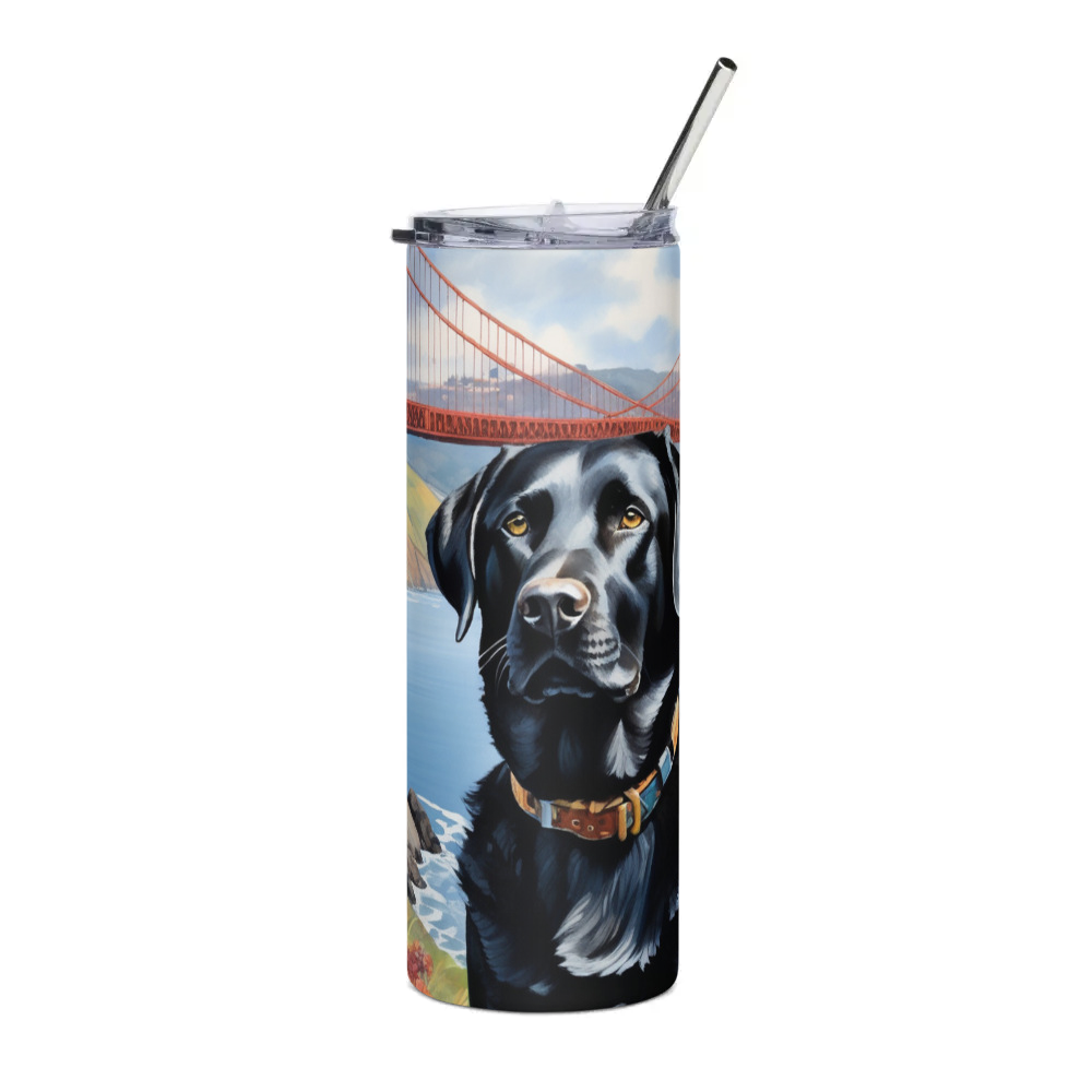 PugMug Custom Black Labrador Retriever Stainless Steel Tumbler