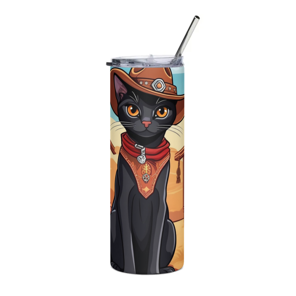 PugMug Custom Black Abyssinian Cat Stainless Steel Tumbler