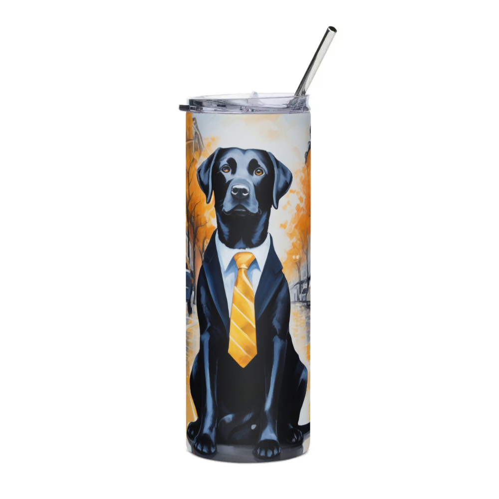 PugMug Custom Black Labrador Retriever Stainless Steel Tumbler