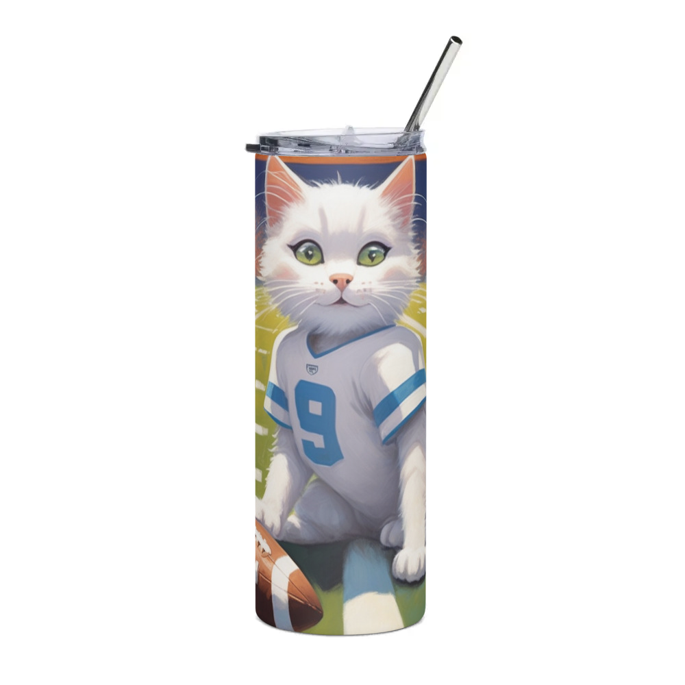 PugMug Custom White Companion Cat Stainless Steel Tumbler
