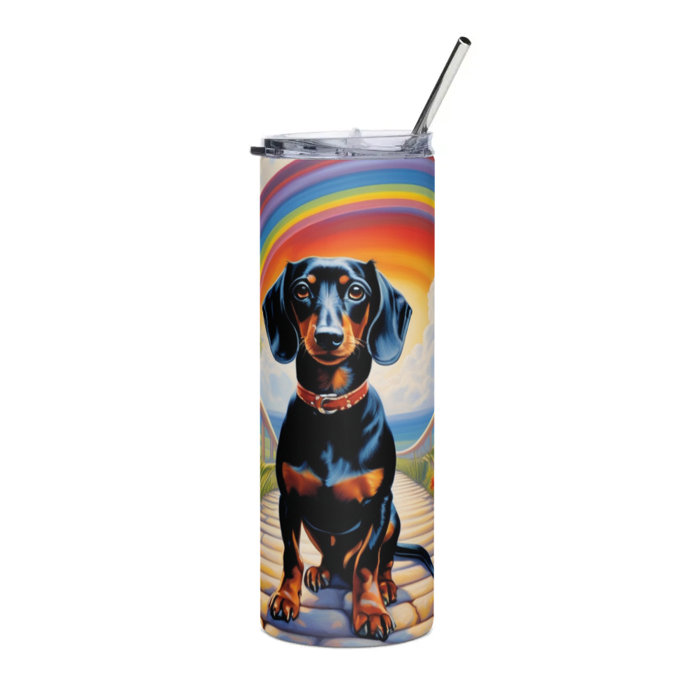 PugMug Custom Black Dachshund Stainless Steel Tumbler