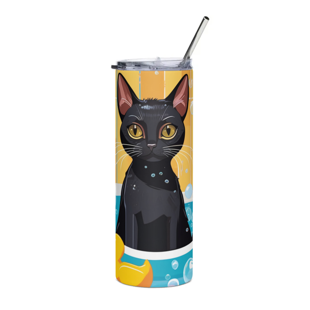 PugMug Custom Black Abyssinian Cat Stainless Steel Tumbler
