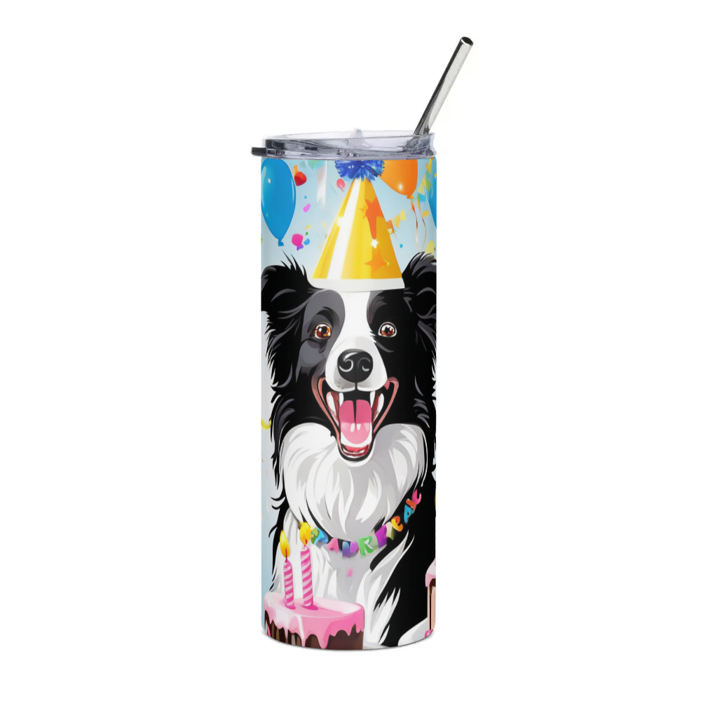 PugMug Custom Border Collie Stainless Steel Tumbler