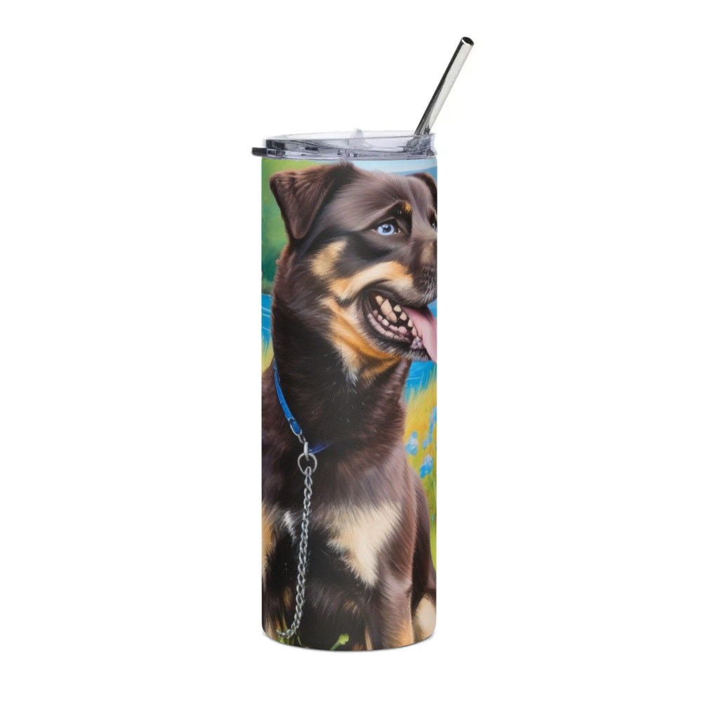 PugMug Custom Blue Stainless Steel Tumbler