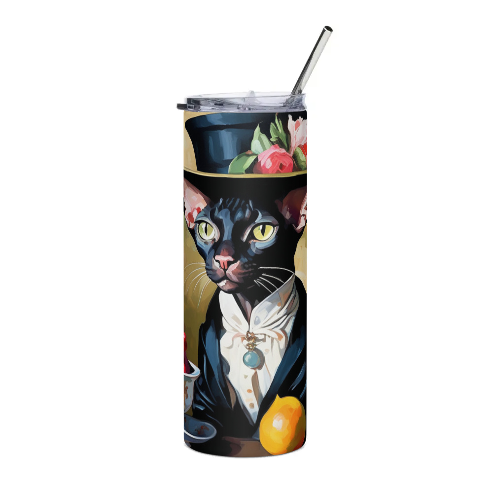 PugMug Custom Black Sphynx Cat Stainless Steel Tumbler