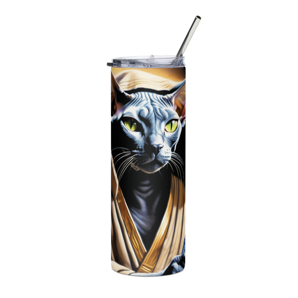 PugMug Custom Black Sphynx Cat Stainless Steel Tumbler