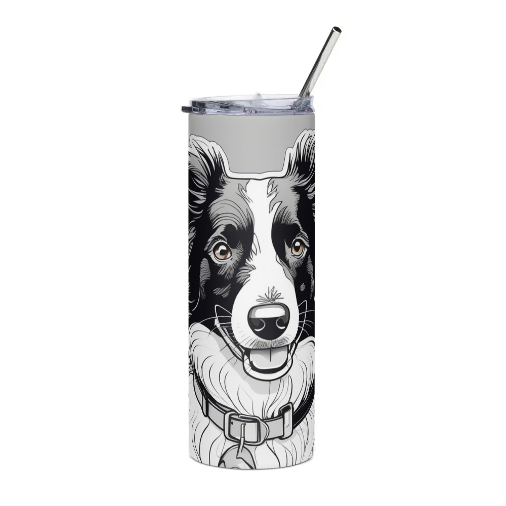 PugMug Custom Border Collie Stainless Steel Tumbler