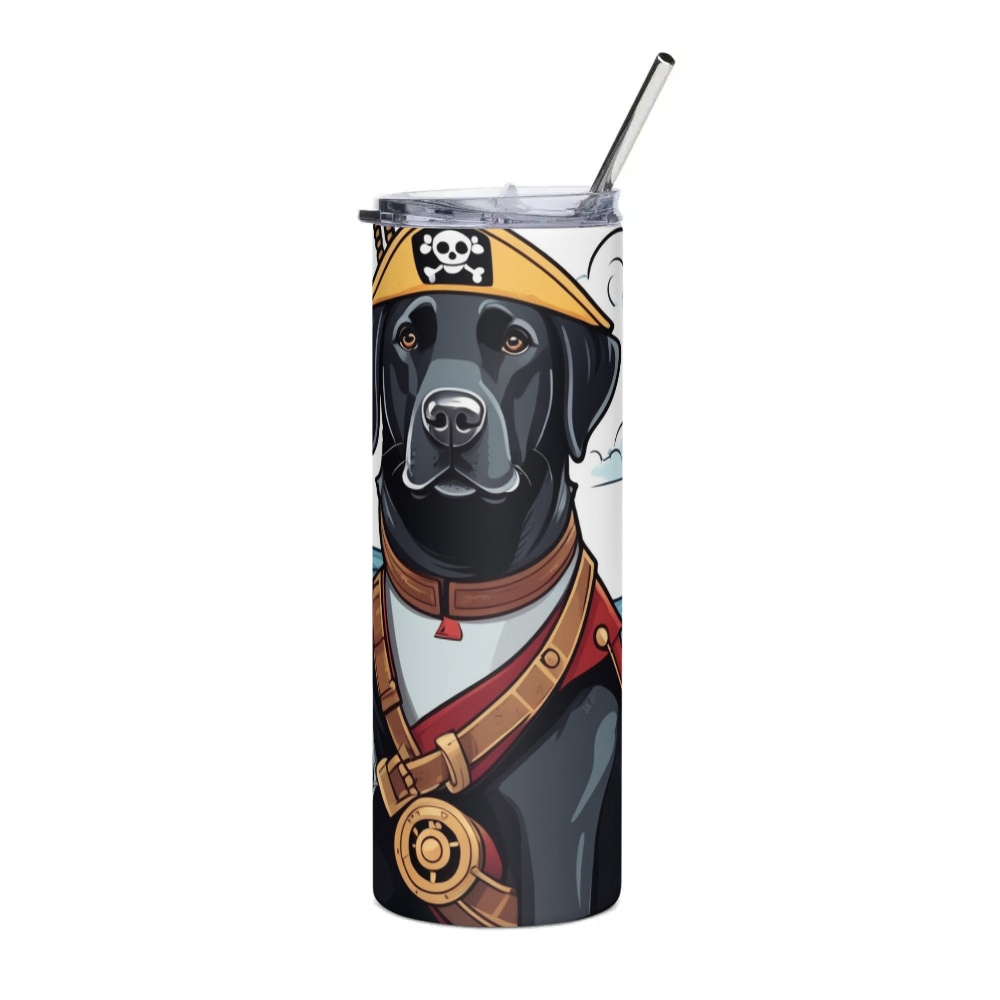 PugMug Custom Black Labrador Retriever Stainless Steel Tumbler